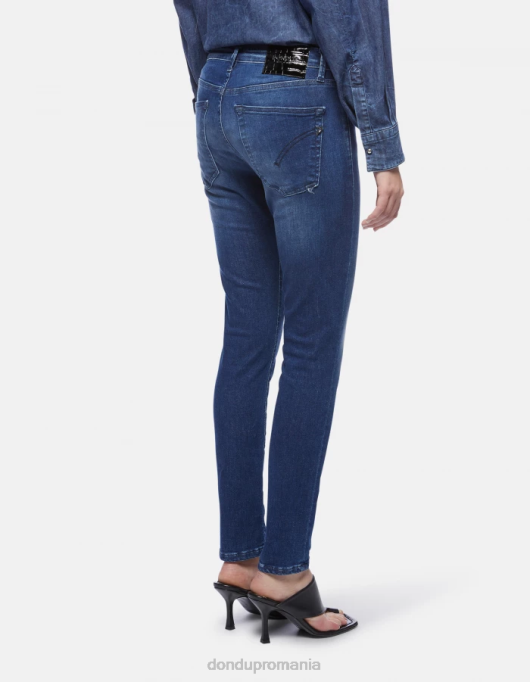 femei blugi iris super skinny din denim elastic V84D60 îmbrăcăminte albastru DONDUP