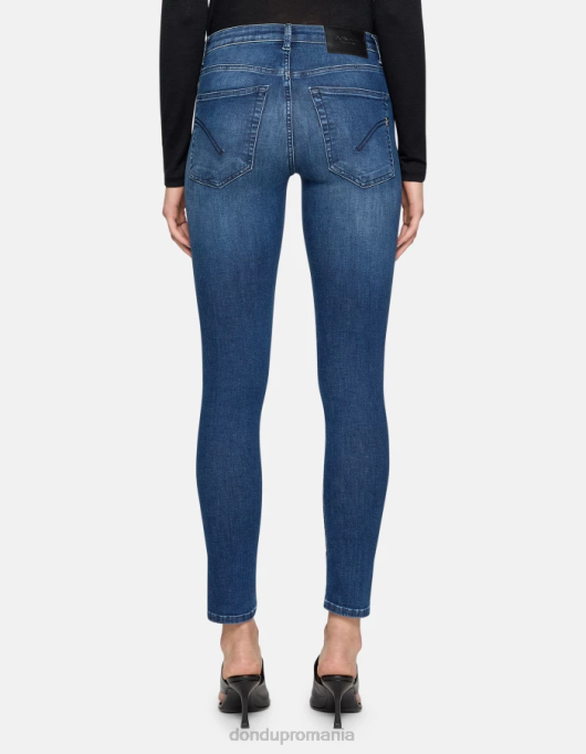 femei blugi iris super skinny din denim elastic V84D68 îmbrăcăminte albastru DONDUP