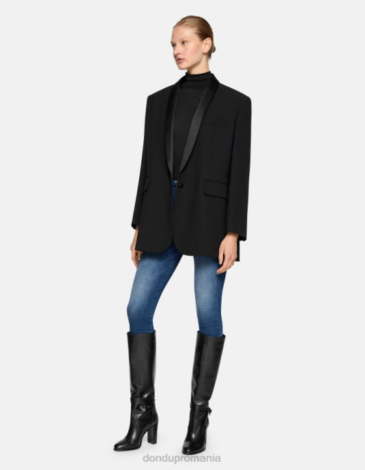 femei blugi iris super skinny din denim elastic V84D68 îmbrăcăminte albastru DONDUP