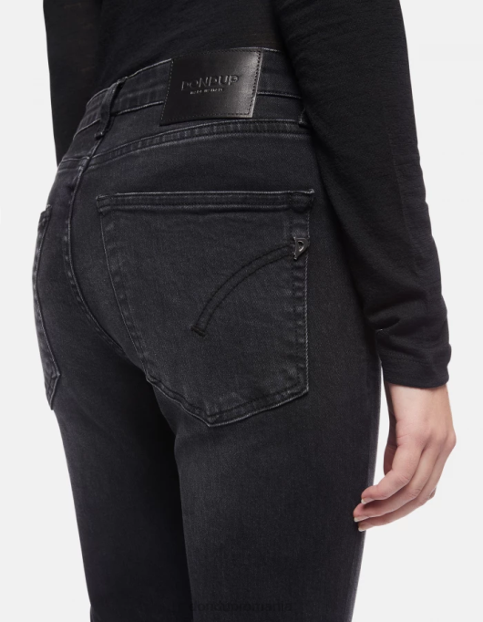 femei blugi iris super skinny din denim elastic V84D78 îmbrăcăminte negru DONDUP