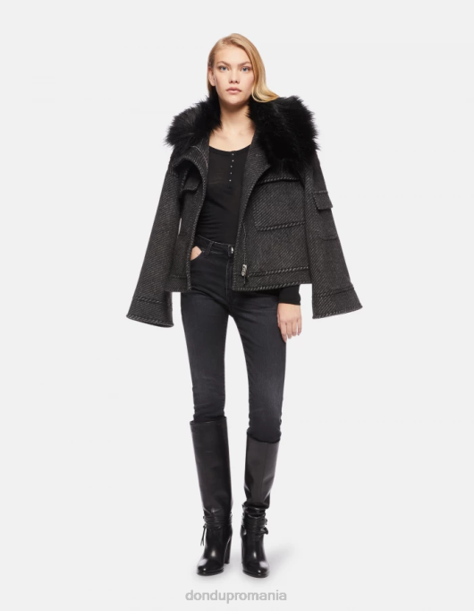 femei blugi iris super skinny din denim elastic V84D78 îmbrăcăminte negru DONDUP
