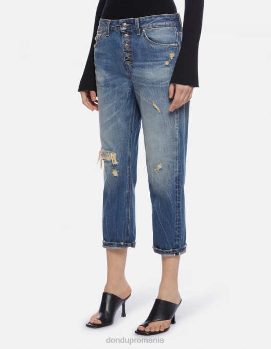 femei blugi din denim rigid koons loose-fit V84D110 îmbrăcăminte albastru DONDUP