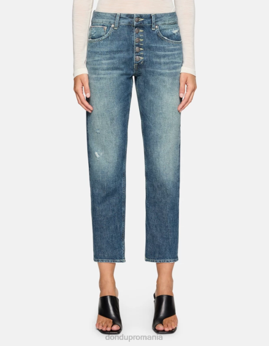 femei blugi din denim rigid koons loose-fit V84D98 îmbrăcăminte albastru DONDUP