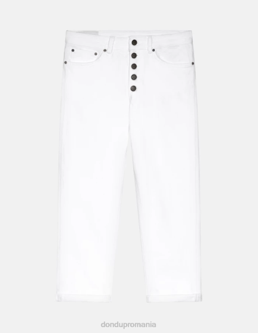 femei blugi din denim stretch bull koons loose-fit V84D31 îmbrăcăminte alb DONDUP