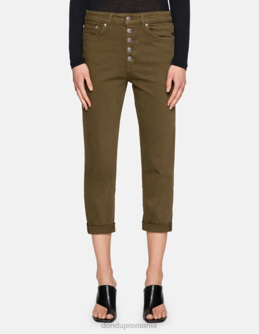 femei blugi din denim stretch bull koons loose-fit V84D33 îmbrăcăminte verde armată DONDUP