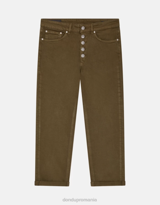 femei blugi din denim stretch bull koons loose-fit V84D33 îmbrăcăminte verde armată DONDUP
