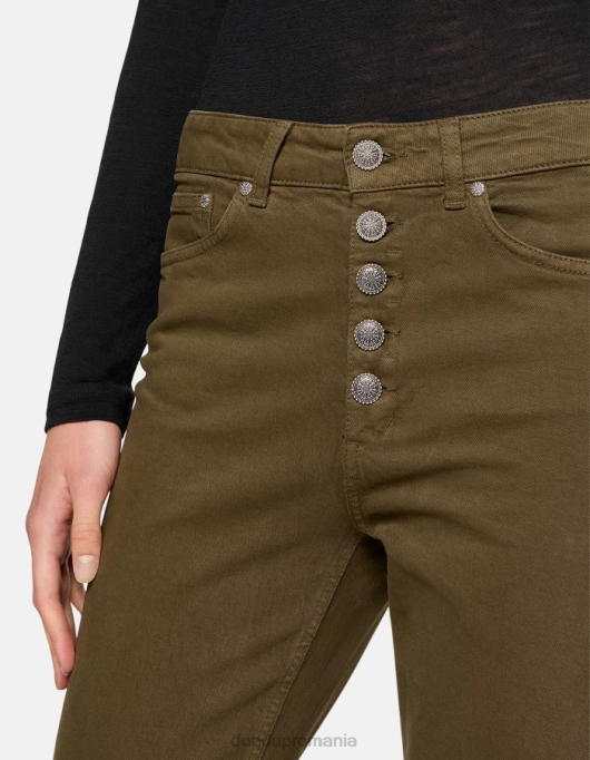 femei blugi din denim stretch bull koons loose-fit V84D33 îmbrăcăminte verde armată DONDUP