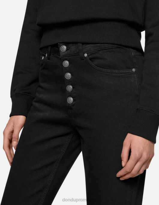 femei blugi din denim stretch bull koons loose-fit V84D36 îmbrăcăminte negru DONDUP