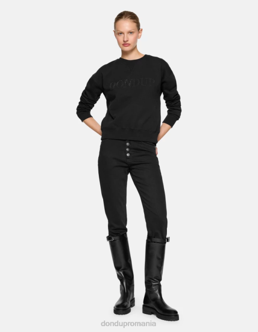 femei blugi din denim stretch bull koons loose-fit V84D36 îmbrăcăminte negru DONDUP