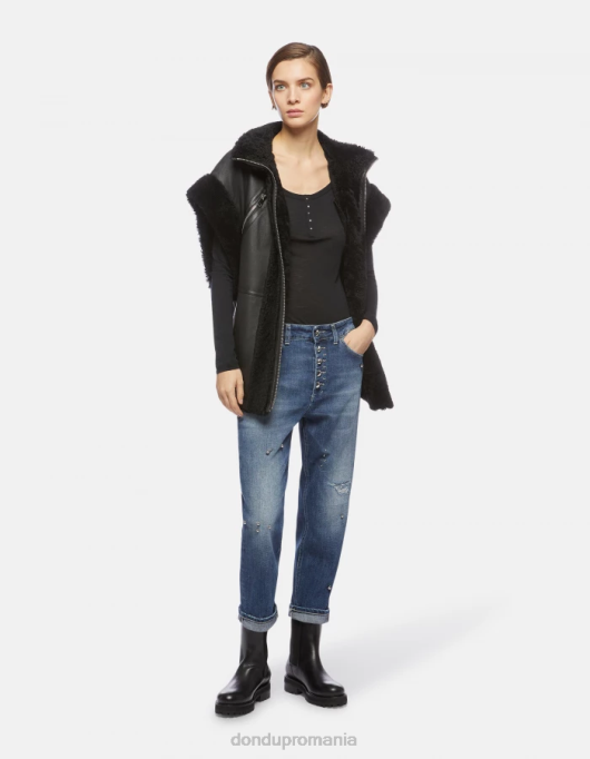 femei blugi din denim stretch koons V84D113 îmbrăcăminte albastru DONDUP