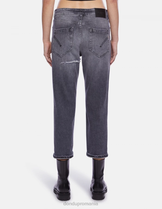 femei blugi din denim stretch koons V84D114 îmbrăcăminte negru DONDUP