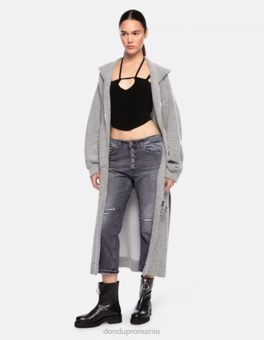 femei blugi din denim stretch koons V84D114 îmbrăcăminte negru DONDUP
