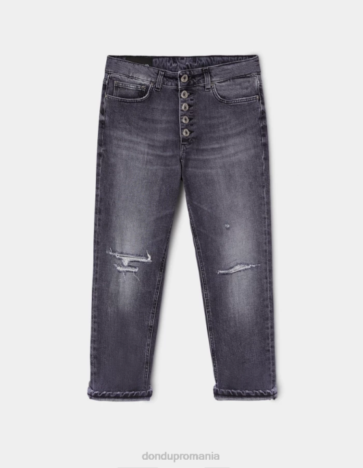 femei blugi din denim stretch koons V84D114 îmbrăcăminte negru DONDUP