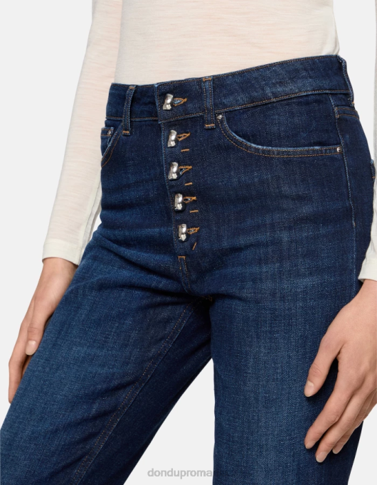 femei blugi din denim stretch koons V84D19 îmbrăcăminte albastru DONDUP