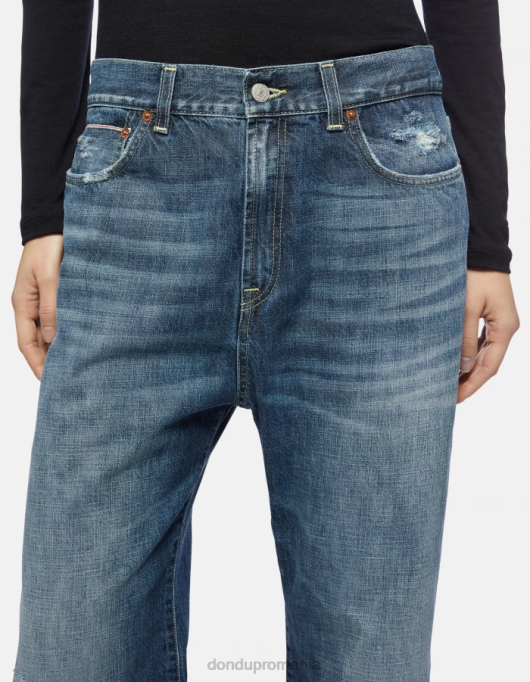 femei blugi yara loose-fit din denim rigid V84D118 îmbrăcăminte albastru DONDUP