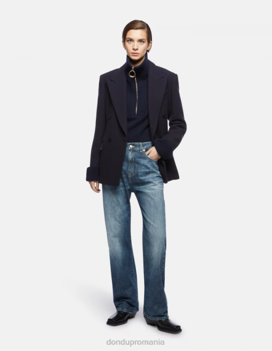 femei blugi yara loose-fit din denim rigid V84D118 îmbrăcăminte albastru DONDUP