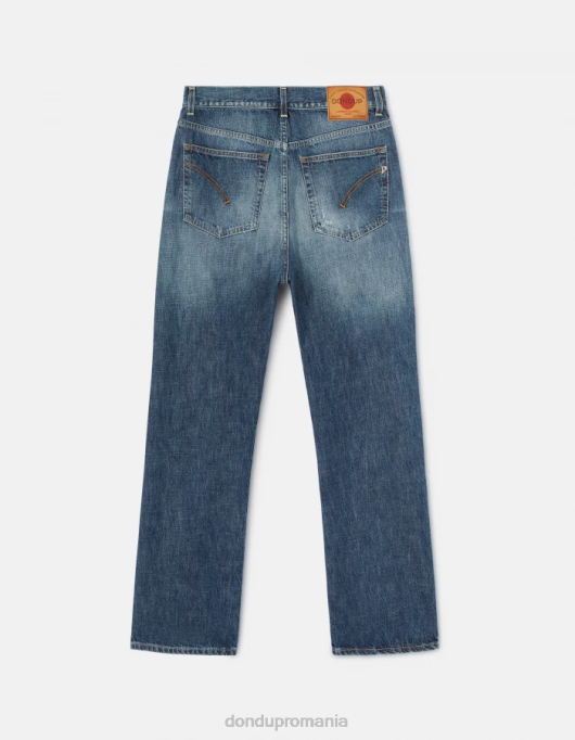 femei blugi yara loose-fit din denim rigid V84D118 îmbrăcăminte albastru DONDUP