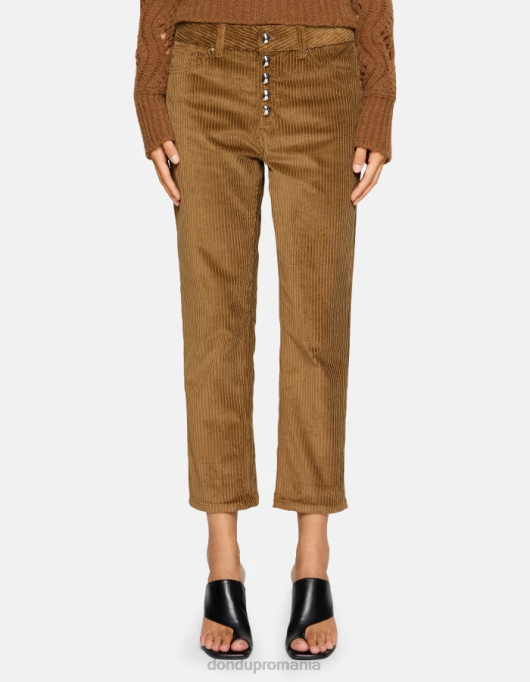 femei pantaloni largi din catifea koons V84D106 îmbrăcăminte scorţişoară DONDUP