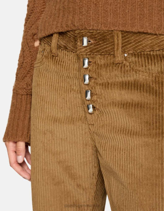 femei pantaloni largi din catifea koons V84D106 îmbrăcăminte scorţişoară DONDUP