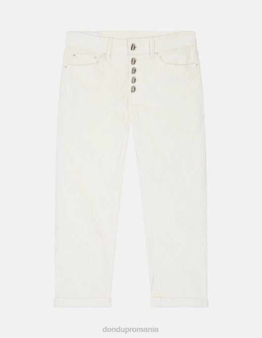 femei pantaloni largi din catifea koons V84D107 îmbrăcăminte alabastru DONDUP