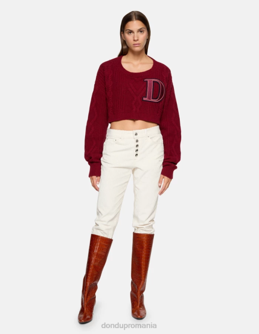 femei pantaloni largi din catifea koons V84D107 îmbrăcăminte alabastru DONDUP