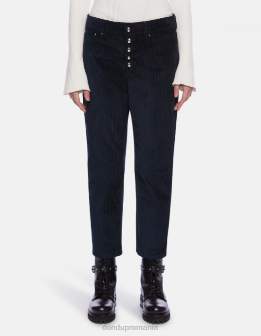 femei pantaloni largi din catifea koons V84D108 îmbrăcăminte albastru marin DONDUP