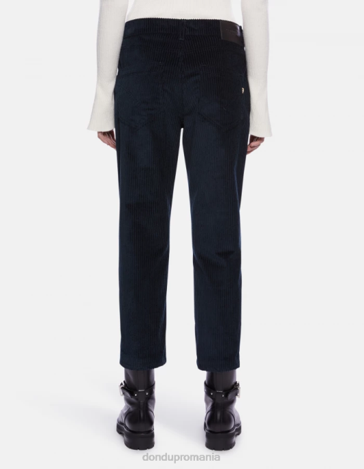 femei pantaloni largi din catifea koons V84D108 îmbrăcăminte albastru marin DONDUP