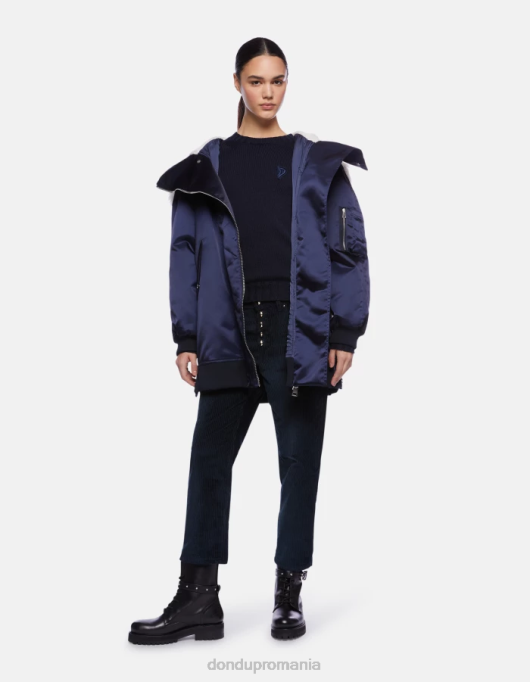 femei pantaloni largi din catifea koons V84D108 îmbrăcăminte albastru marin DONDUP