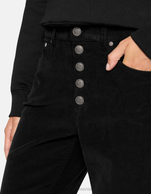 femei pantaloni largi din catifea koons V84D70 îmbrăcăminte negru DONDUP