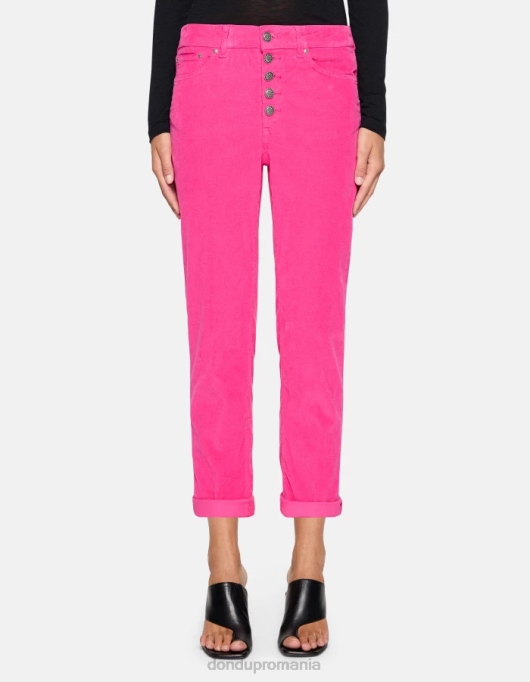 femei pantaloni largi din catifea koons V84D72 îmbrăcăminte orhidee DONDUP