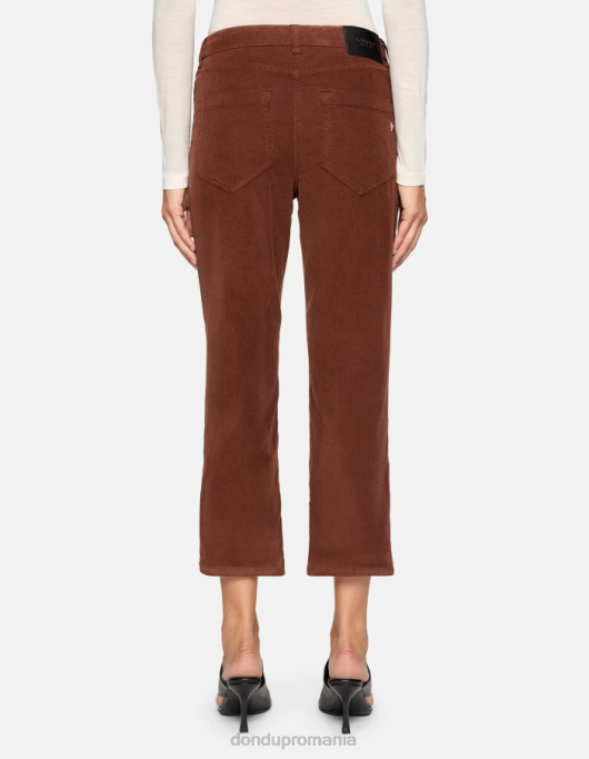 femei pantaloni largi din catifea koons V84D73 îmbrăcăminte cioccolato DONDUP