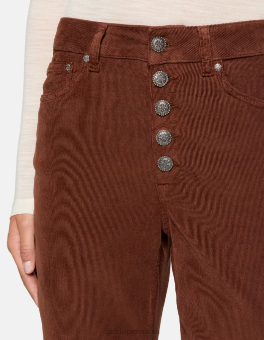 femei pantaloni largi din catifea koons V84D73 îmbrăcăminte cioccolato DONDUP
