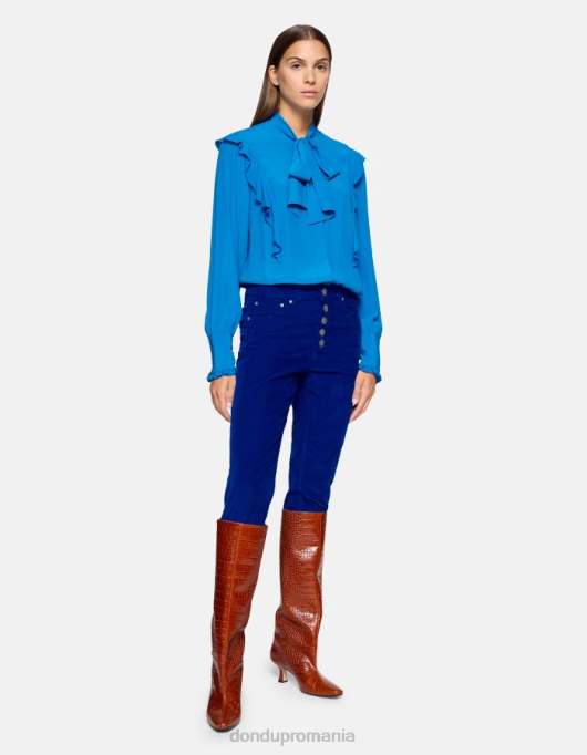 femei pantaloni largi din catifea koons V84D74 îmbrăcăminte albastru regal DONDUP