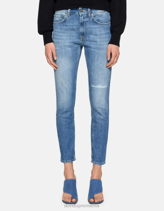 femei blugi din blugi rigidi mila carot-fit V84D47 îmbrăcăminte albastru DONDUP