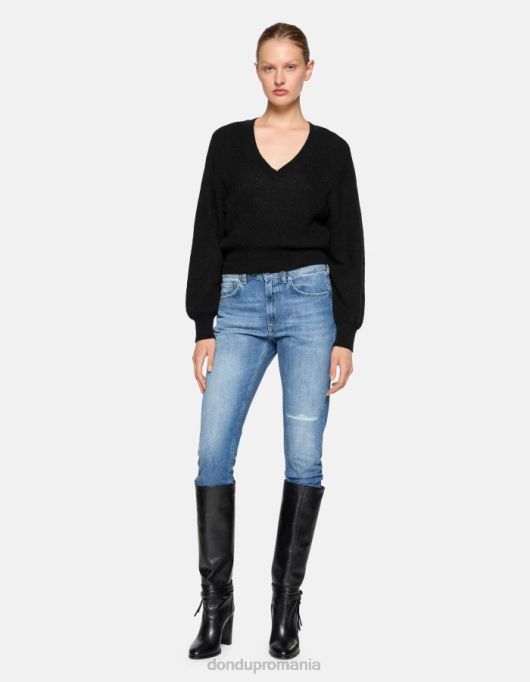 femei blugi din blugi rigidi mila carot-fit V84D47 îmbrăcăminte albastru DONDUP