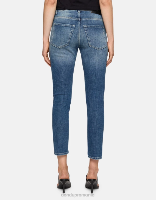 femei blugi din denim stretch mila carot-fit V84D27 îmbrăcăminte albastru DONDUP