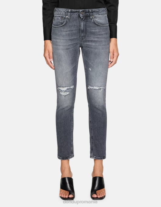 femei blugi din denim stretch mila carot-fit V84D40 îmbrăcăminte negru DONDUP