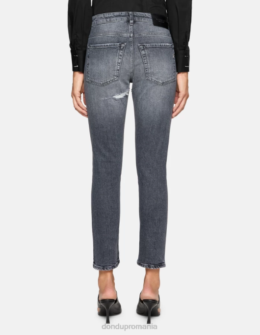 femei blugi din denim stretch mila carot-fit V84D40 îmbrăcăminte negru DONDUP