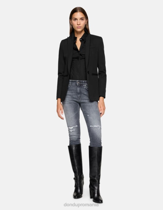 femei blugi din denim stretch mila carot-fit V84D40 îmbrăcăminte negru DONDUP