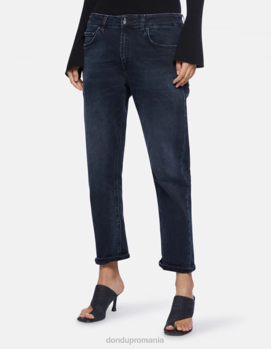 femei blugi din denim stretch mila carot-fit V84D62 îmbrăcăminte blu tuareg DONDUP