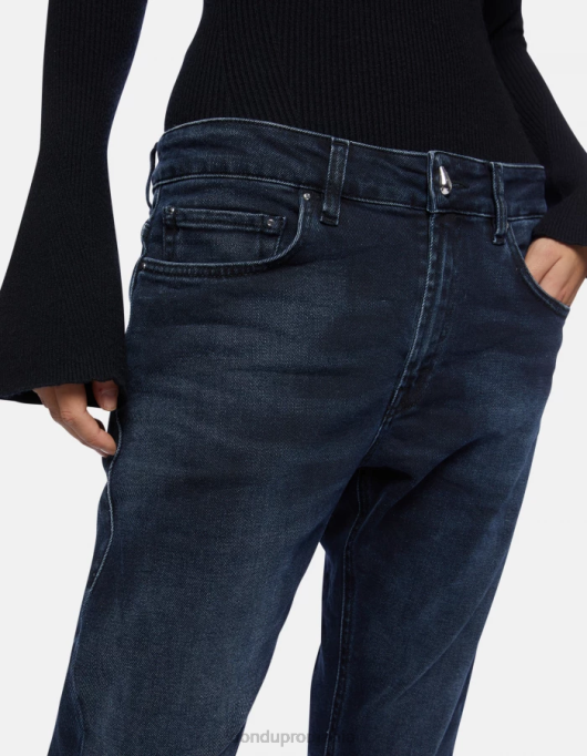 femei blugi din denim stretch mila carot-fit V84D62 îmbrăcăminte blu tuareg DONDUP