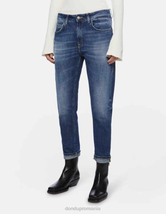 femei blugi din denim stretch mila carot-fit V84D65 îmbrăcăminte albastru DONDUP