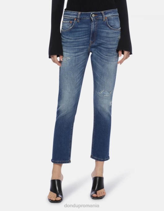 femei blugi din denim stretch mila carot-fit V84D76 îmbrăcăminte albastru DONDUP