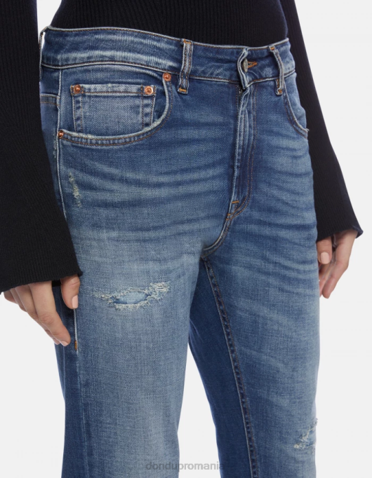 femei blugi din denim stretch mila carot-fit V84D76 îmbrăcăminte albastru DONDUP
