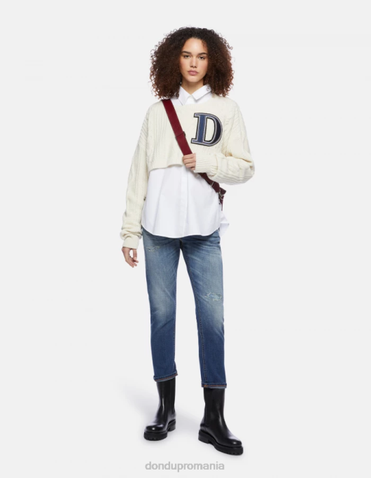 femei blugi din denim stretch mila carot-fit V84D76 îmbrăcăminte albastru DONDUP