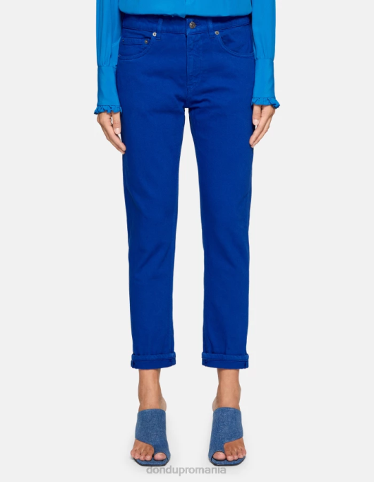 femei blugi mila carot-fit din denim stretch bull V84D50 îmbrăcăminte albastru regal DONDUP