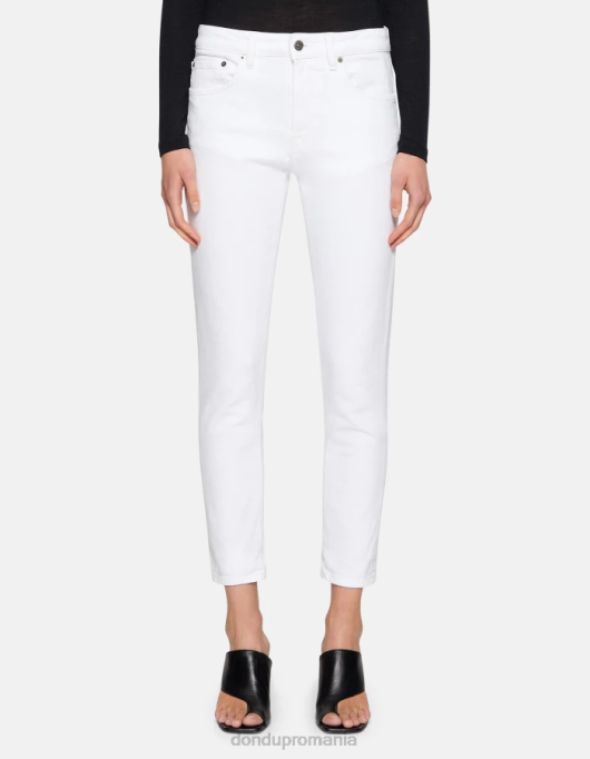 femei blugi mila carot-fit din denim stretch bull V84D51 îmbrăcăminte alb DONDUP