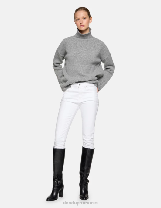 femei blugi mila carot-fit din denim stretch bull V84D51 îmbrăcăminte alb DONDUP