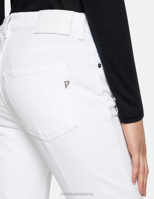 femei blugi mila carot-fit din denim stretch bull V84D51 îmbrăcăminte alb DONDUP