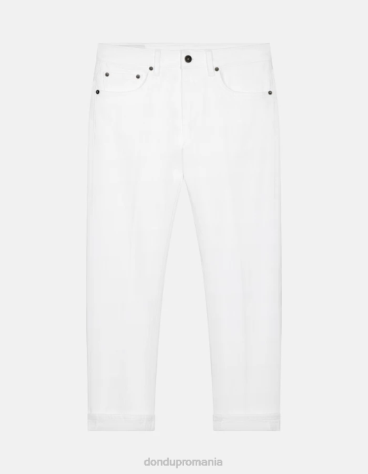 femei blugi mila carot-fit din denim stretch bull V84D51 îmbrăcăminte alb DONDUP